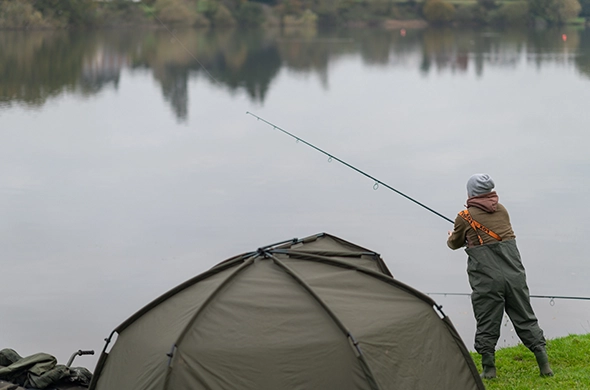 Man Fishing At Durleigh Reservoir