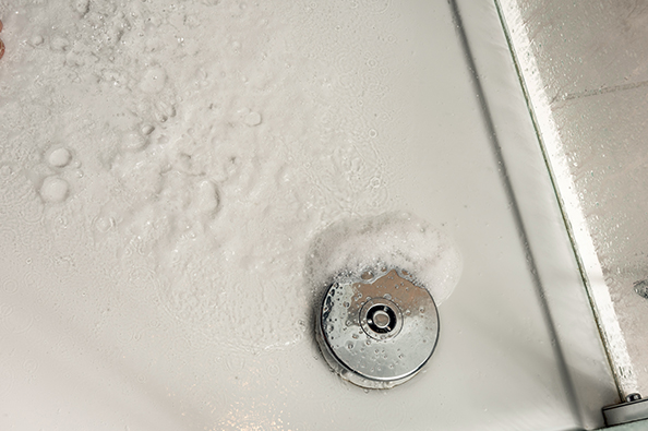 Water going down a shower drain