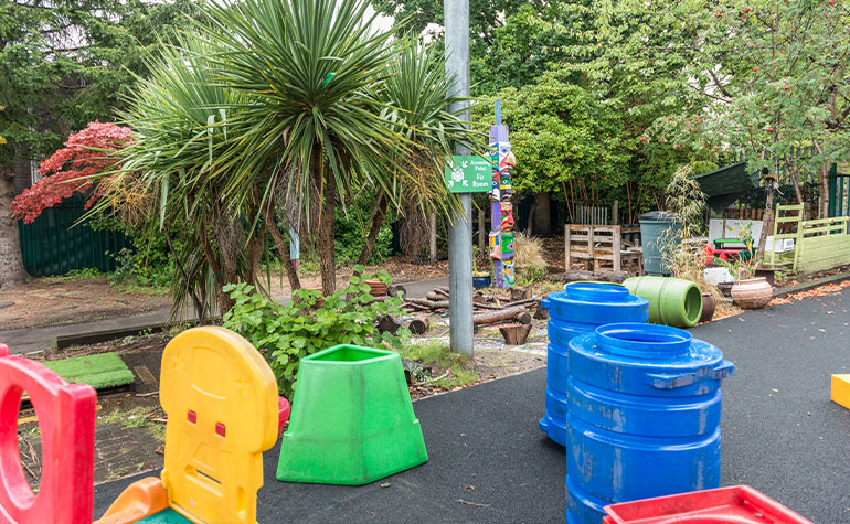 New play equipment in a school playground