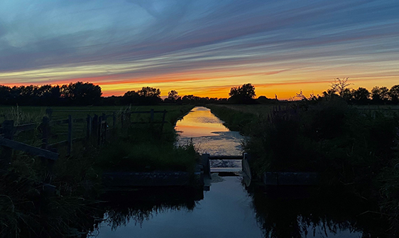 Sunset at Bleadon Levels Nature Reserve